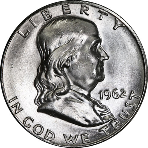 1962 franklin half dollar - half,